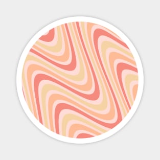 Retro 70s Abstract Peach Yellow Magnet